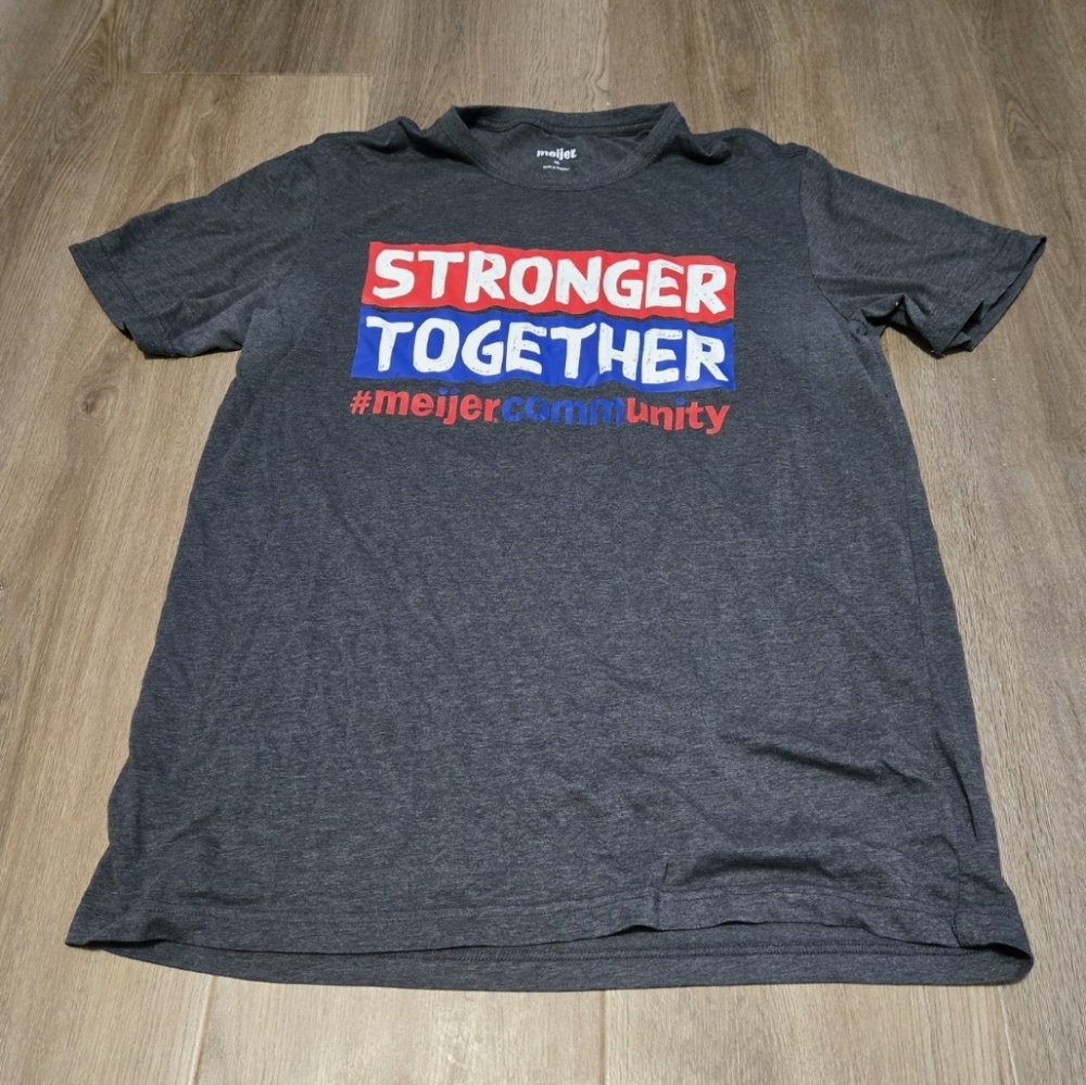 Meijer Grocery Store Stronger Together Work Shirt T-Shirt Size XL 2 Sided